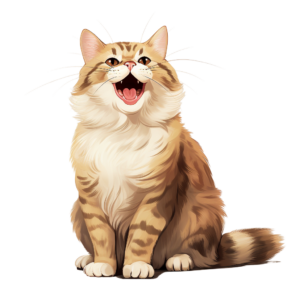 vector sketch of a happy cat